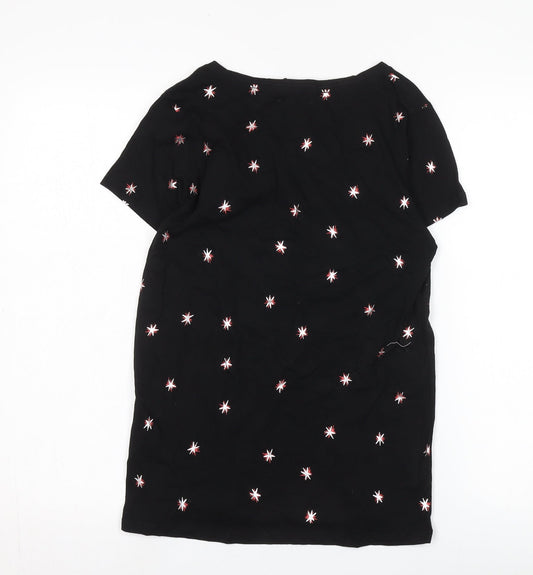 Hush Women's Black XS Cotton Embroidered T-Shirt