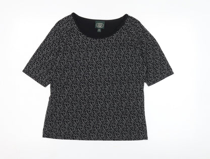 Laura Ashley Women's Black Geometric T-Shirt M