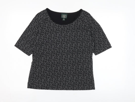 Laura Ashley Women's Black Geometric T-Shirt M
