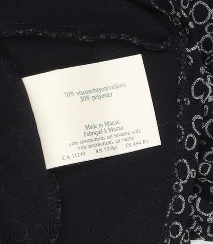 Laura Ashley Women's Black Geometric T-Shirt M