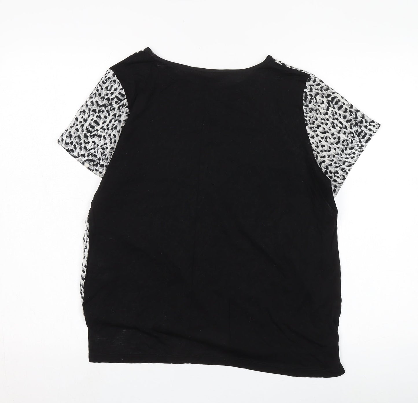 French Connection Women's Black Animal Print Blouse S