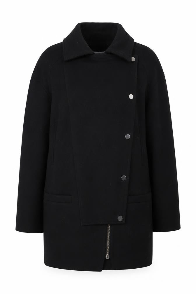 Womens UK Size XS Mango Black Overcoat