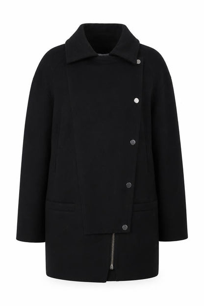 Womens UK Size XS Mango Black Overcoat