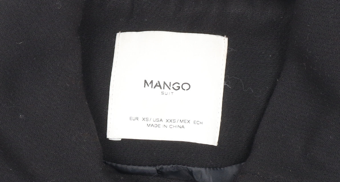 Womens UK Size XS Mango Black Overcoat