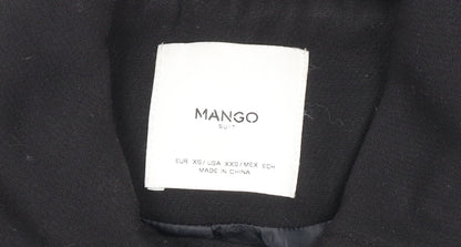 Womens UK Size XS Mango Black Overcoat