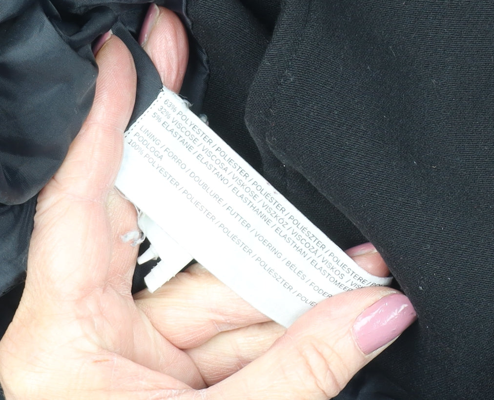 Womens UK Size XS Mango Black Overcoat