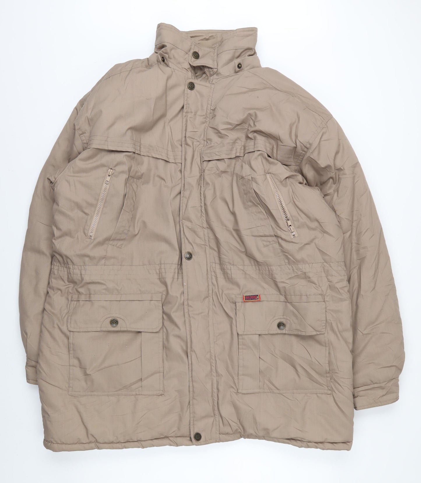 Mens UK Size L High Mount Beige Parka Coat