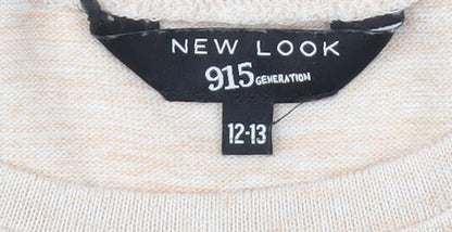 New Look Girls Beige Pullover Jumper, Size 12-13, Casual Wear