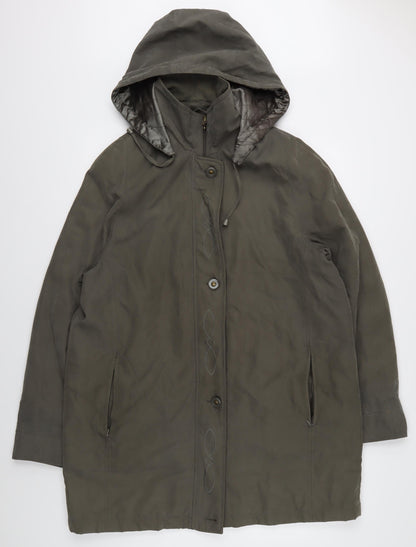 Bon Marché Women's Green Parka Coat M Casual Hooded