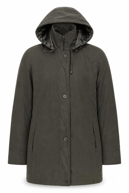 Bonmarché Women's Green Parka Coat M Casual Hooded