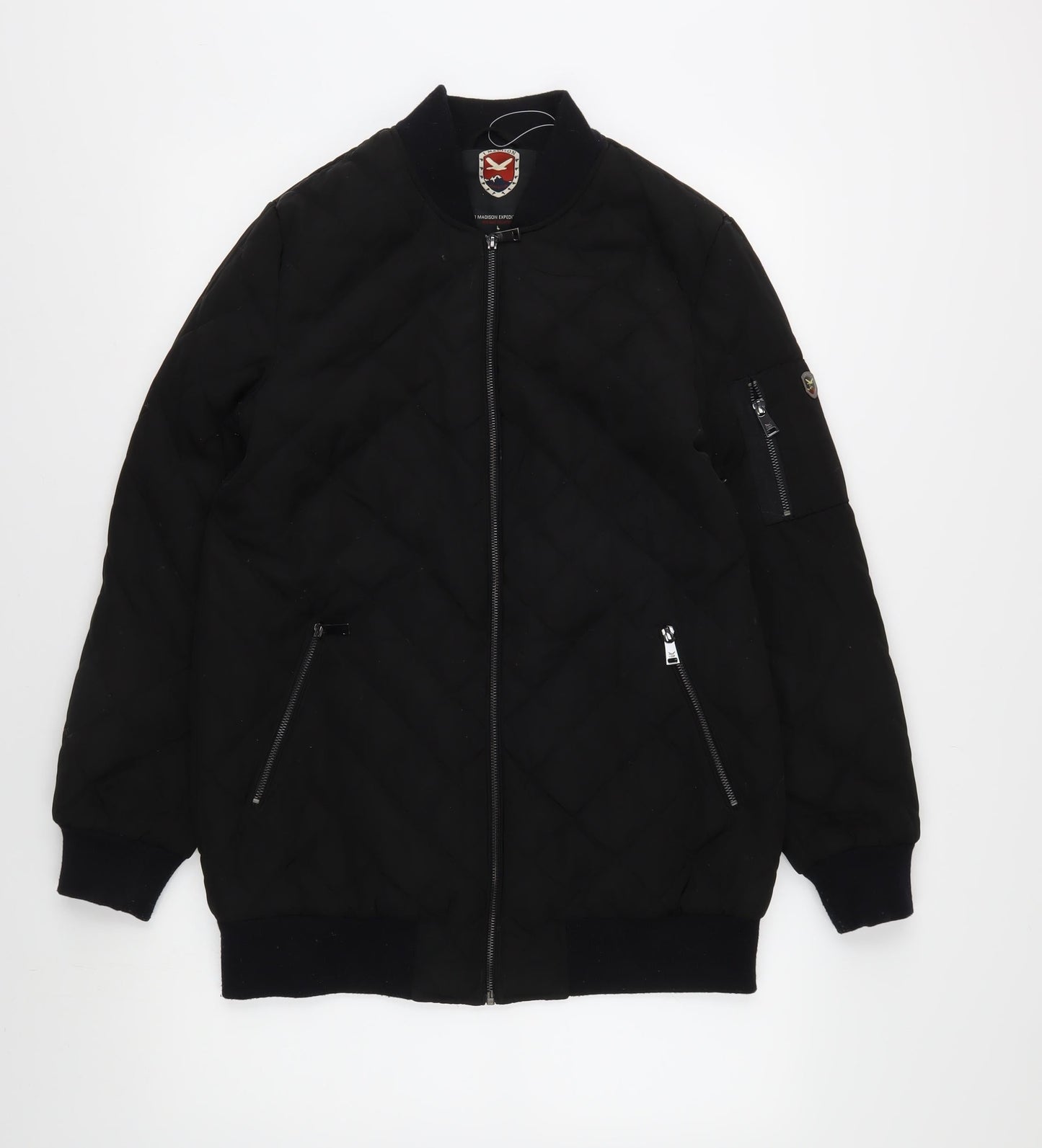 1 Madison Expedition Men's Black Bomber Jacket M Casual