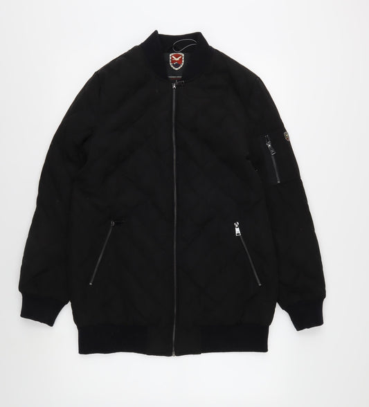 1 Madison Expedition Men's Black Bomber Jacket M Casual