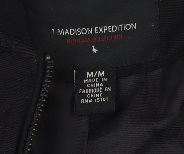 1 Madison Expedition Men's Black Bomber Jacket M Casual