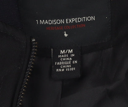 1 Madison Expedition Men's Black Bomber Jacket M Casual