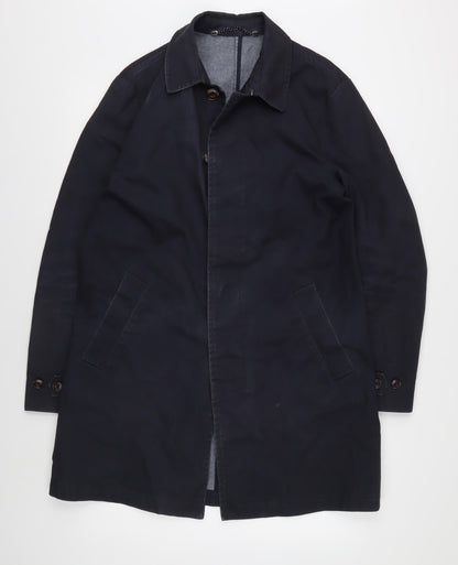 Mens UK Size M John Lewis Black Overcoat