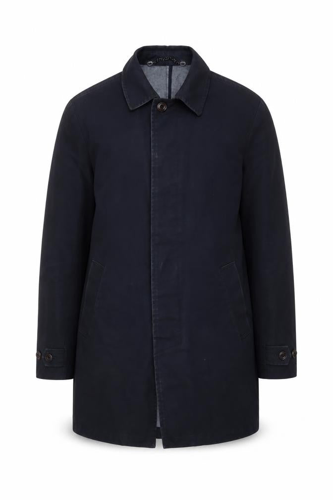 Mens UK Size M John Lewis Black Overcoat