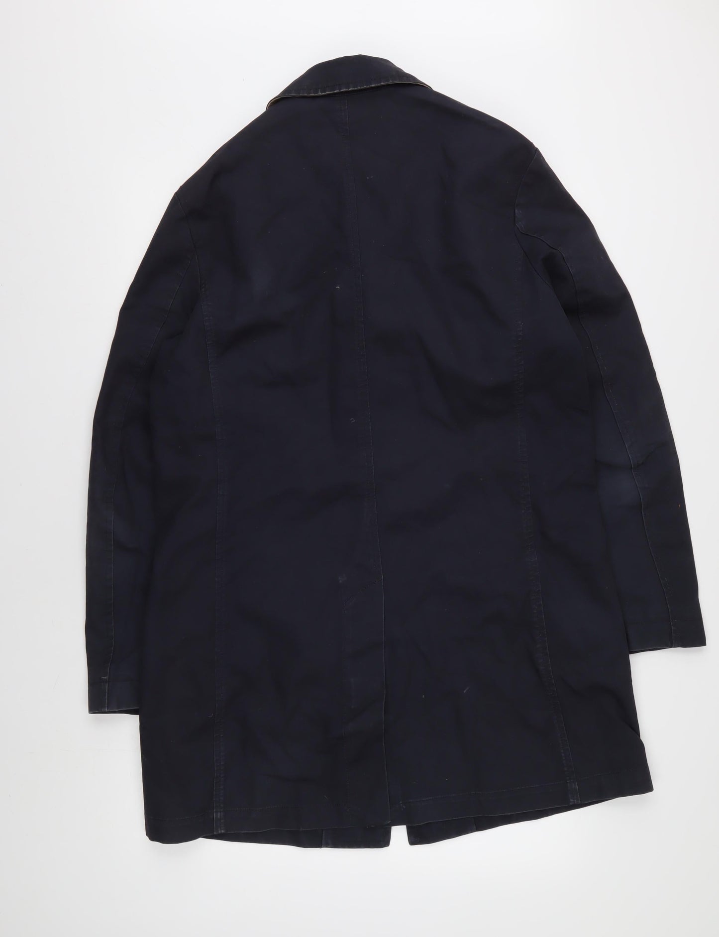 Mens UK Size M John Lewis Black Overcoat