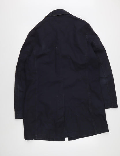 Mens UK Size M John Lewis Black Overcoat