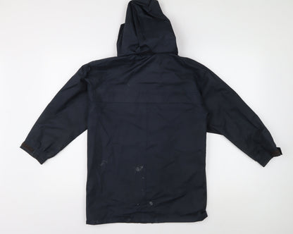 Winterbottom's Boys Blue Rain Coat Jacket, L, Hooded, School
