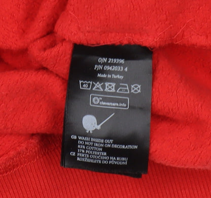 Unisex Adults UK Size L Monki Red Pullover Sweatshirt