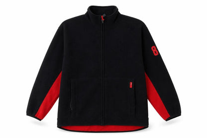 Front view of Rebel Active boys’ black full zip fleece sweatshirt 12 years