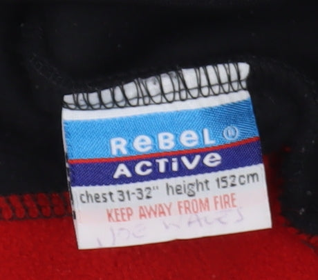 Rebel Active Boys Black Full Zip Fleece Sweatshirt 12 Years