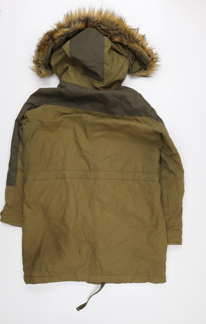 Womens UK Size 6 Topshop Green Parka Coat