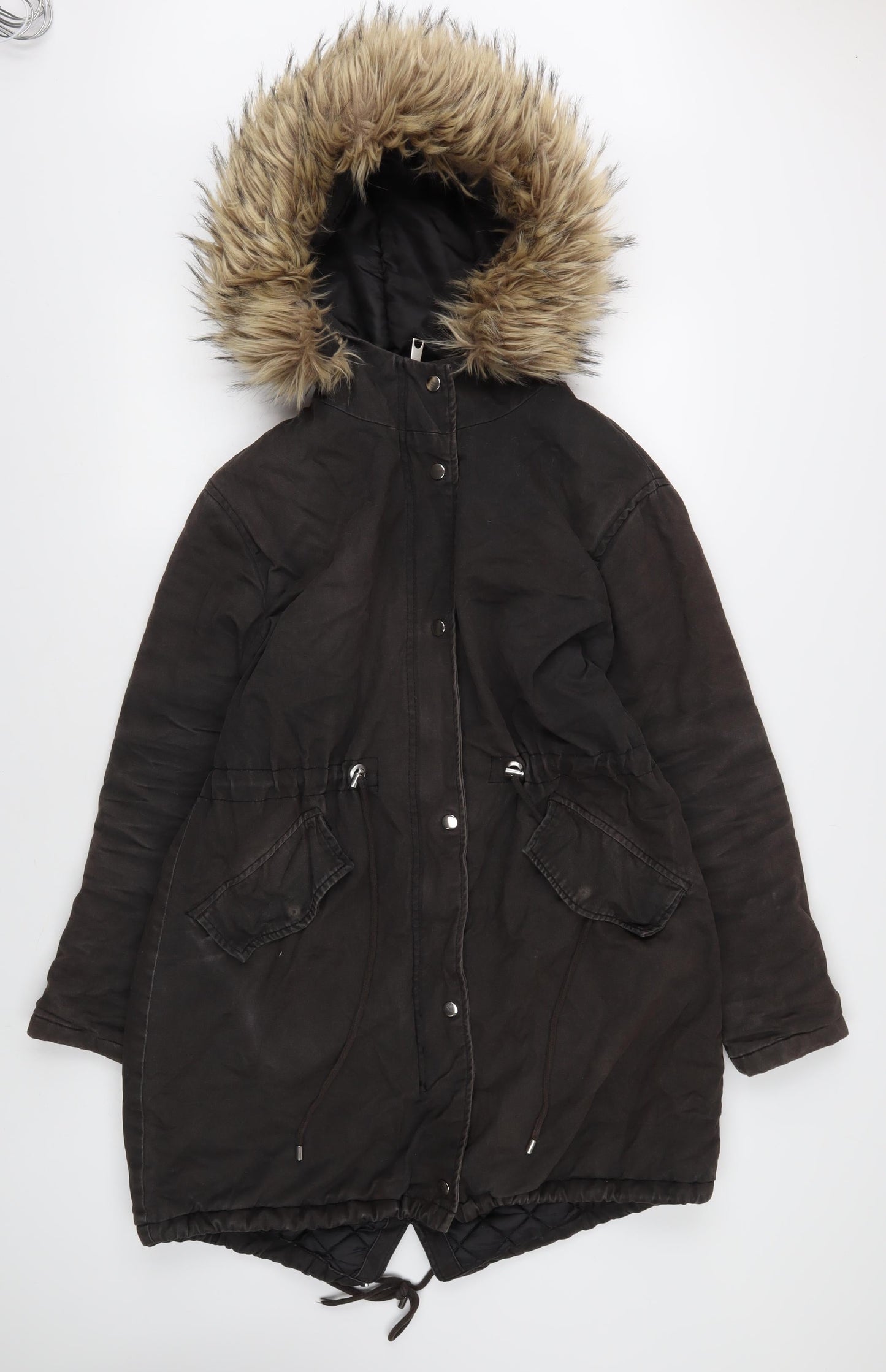 Womens UK Size 10 New Look Brown Parka Coat