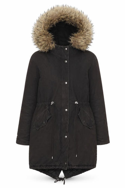Womens UK Size 10 New Look Brown Parka Coat