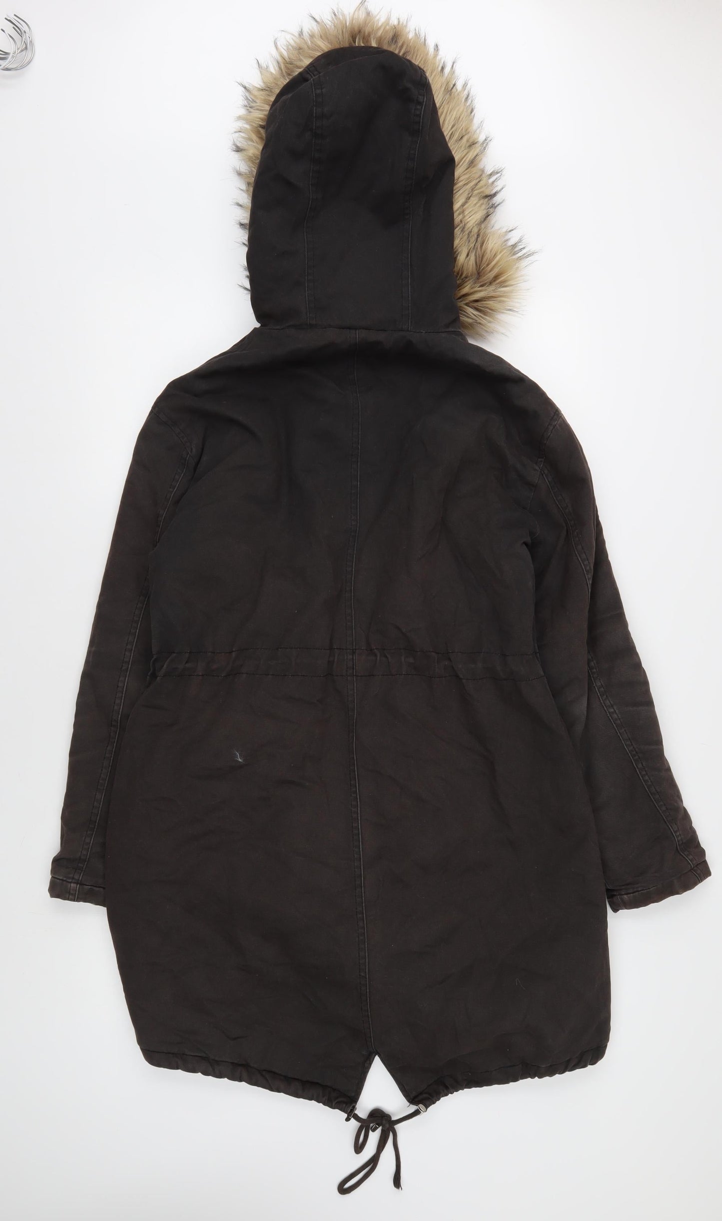 Womens UK Size 10 New Look Brown Parka Coat