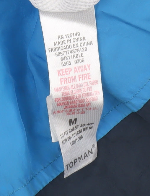 Mens UK Size M Topman Multicoloured Windbreaker Coat