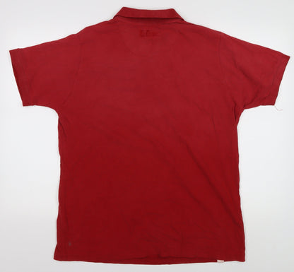 Lee Cooper Men's Red M Graphic Polo Shirt