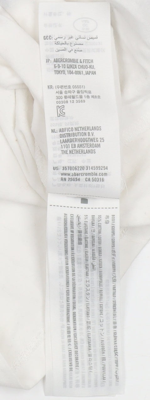Hollister Boys White and Black Nautical Graphic T-Shirt - S
