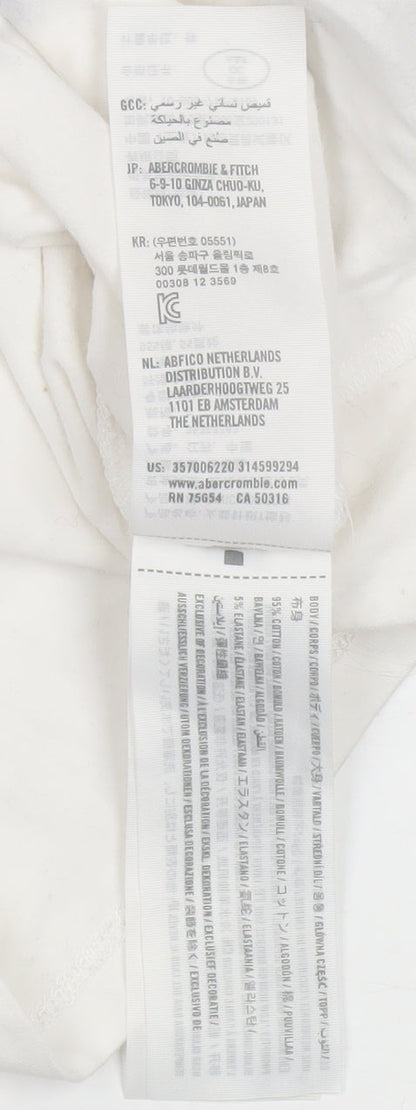 Hollister Boys White and Black Nautical Graphic T-Shirt - S