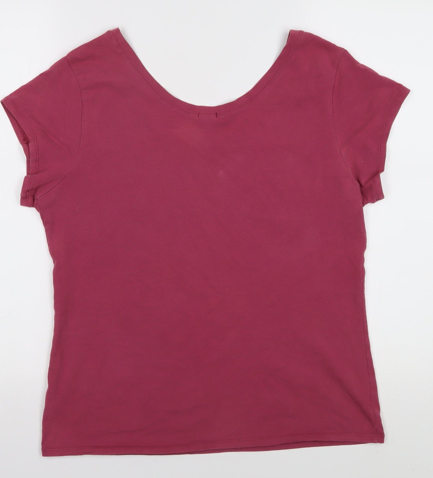Gap Women's Red Scoop Neck Cotton T-Shirt XL