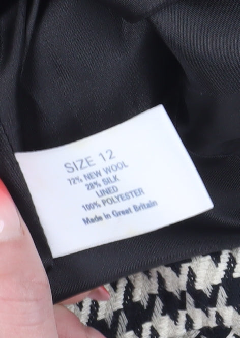 Country Casuals Women's Black Houndstooth Wool Blazer Size 12