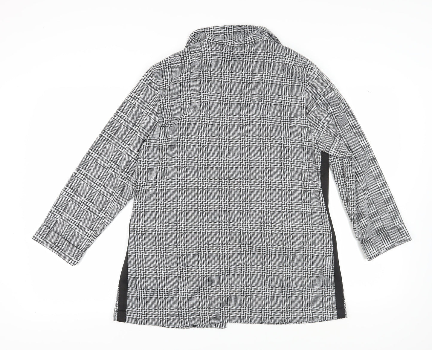 H&M Women's Grey Plaid Blazer Jacket Size 12