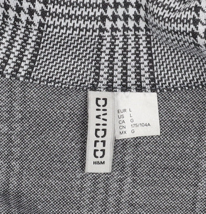 H&M Women's Grey Plaid Blazer Jacket Size 12