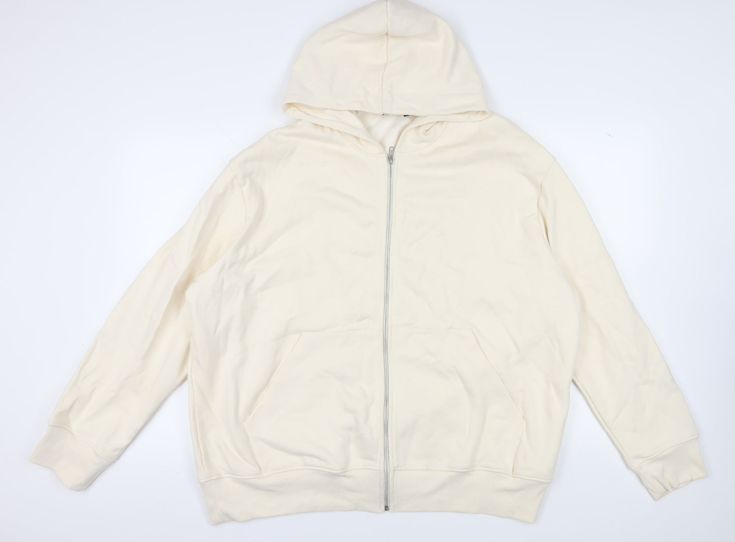Mens UK Size 2XL ASOS Ivory Full Zip Hoodie