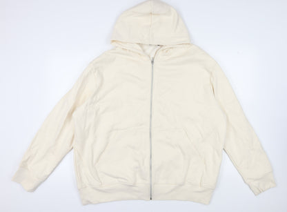 Mens UK Size 2XL ASOS Ivory Full Zip Hoodie