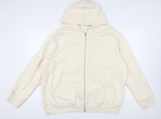 Mens UK Size 2XL ASOS Ivory Full Zip Hoodie