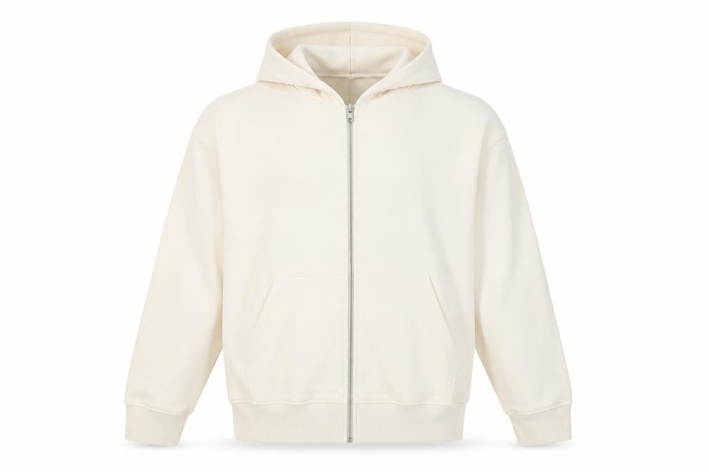 Mens UK Size 2XL ASOS Ivory Full Zip Hoodie