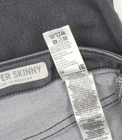 Womens UK Size 12 Marks and Spencer Regular Fit Skinny Grey Jeans