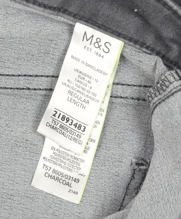 Womens UK Size 12 Marks and Spencer Regular Fit Skinny Grey Jeans