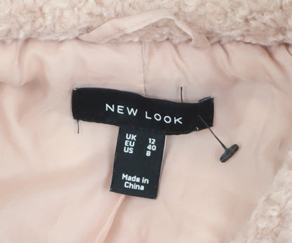 Womens UK Size 12 New Look Pink Overcoat