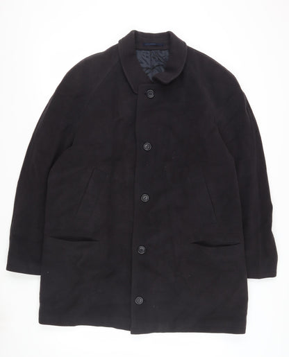 Mens UK Size 36 Di Caprio Black Overcoat