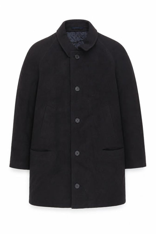 Di Caprio Womens Black Wool Overcoat - Size 36