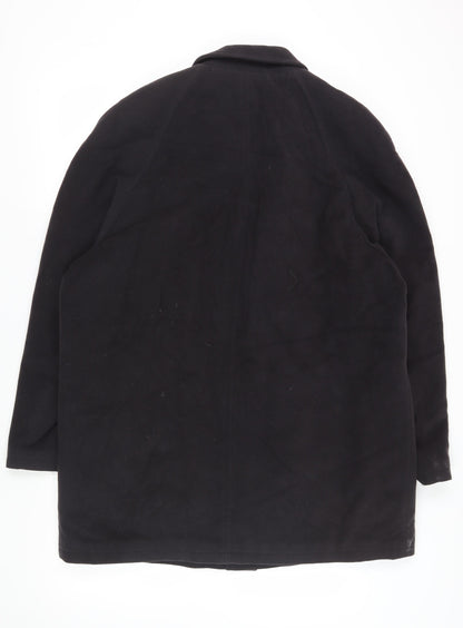 Mens UK Size 36 Di Caprio Black Overcoat
