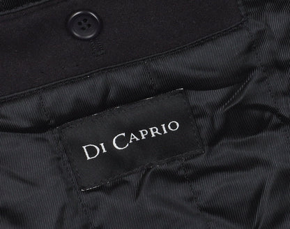 Mens UK Size 36 Di Caprio Black Overcoat