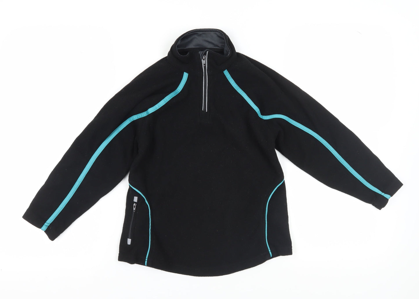 PBsport Boys Black Lightweight 1/4 Zip Fleece Sweatshirt
